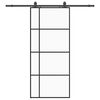 vidaXL fekete ESG &uuml;veg tol&oacute;ajt&oacute; f&eacute;mszerelv&eacute;ny-szettel 90x205 cm