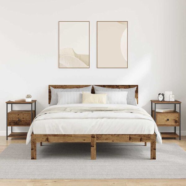 vidaXL &Eacute;jjeliszekr&eacute;ny fi&oacute;kkal 2 pcs &Ouml;reg fa 40 x 42 x 56 cm Faanyag