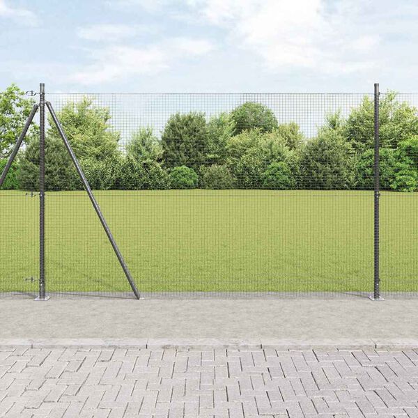vidaXL Ker&iacute;t&eacute;soszlop Sz&uuml;rke 50 x 1,4 m (19 x 19 mm h&aacute;l&oacute;s) Ac&eacute;l &eacute;s PVC