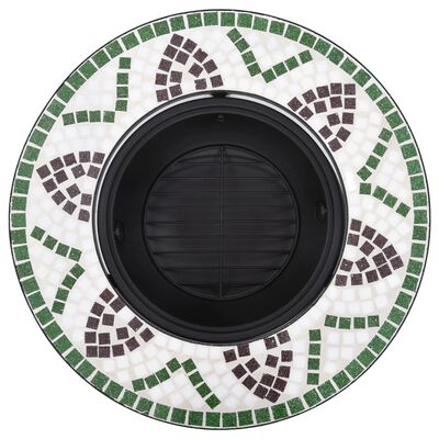vidaXL zöld kerámia mozaik tűztál 68 cm