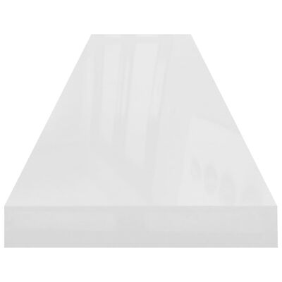 vidaXL 2 db magasfényű fehér MDF lebegő fali polc 120 x 23,5 x 3,8 cm