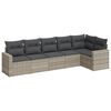 vidaXL 6 r&eacute;szes vil&aacute;gossz&uuml;rke polyrattan kerti &uuml;lőgarnit&uacute;ra p&aacute;rn&aacute;kkal