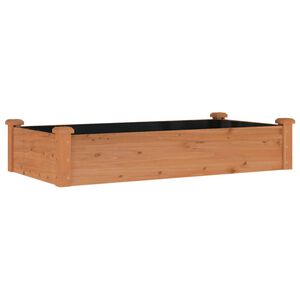 vidaXL barna t&ouml;m&ouml;r fenyőfa kerti magas&aacute;gy&aacute;s b&eacute;l&eacute;ssel 120x60x25 cm