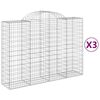 vidaXL 3 db &iacute;ves horganyzott vas gabion kos&aacute;r 200x50x140/160 cm