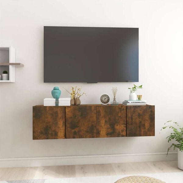 vidaXL 2 db f&uuml;st&ouml;s t&ouml;lgy sz&iacute;nű f&uuml;ggő TV-szekr&eacute;ny 60 x 30 x 30 cm