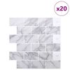 vidaXL Metr&oacute;csempe 20 pcs Feh&eacute;r m&aacute;rv&aacute;ny 30,5 x 30,5 cm