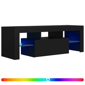 vidaXL fekete TV-szekr&eacute;ny LED-vil&aacute;g&iacute;t&aacute;ssal 120 x 35 x 40 cm