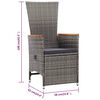 vidaXL 5 r&eacute;szes sz&uuml;rke kerti &eacute;tkezőgarnit&uacute;ra
