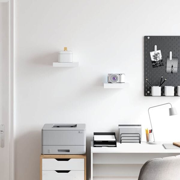 vidaXL 2 db feh&eacute;r MDF lebegő fali polc 23 x 23,5 x 3,8 cm