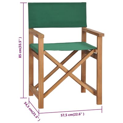 vidaXL zöld tömör tíkfa rendezői szék