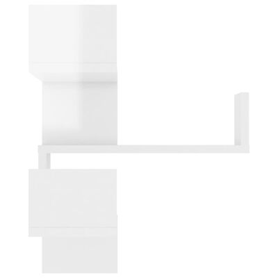 vidaXL 2 db magasfényű fehér forgácslap fali sarokpolc 40 x 40 x 50 cm