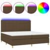 vidaXL barna sz&ouml;vet rug&oacute;s &eacute;s LED-es &aacute;gy matraccal 200x200 cm