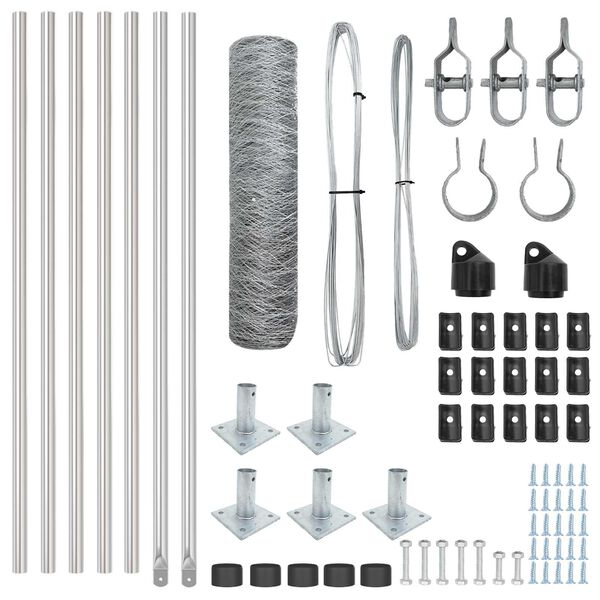 vidaXL Ker&iacute;t&eacute;soszlop Ez&uuml;st 10 x 0,6 m (50 mm r&aacute;cs) Ac&eacute;l