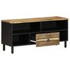 vidaXL fekete tömör nyers mangófa TV-szekrény 100 x 33,5 x 46 cm