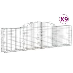 vidaXL 9 db &iacute;ves horganyzott vas gabion kos&aacute;r 300x30x80/100 cm