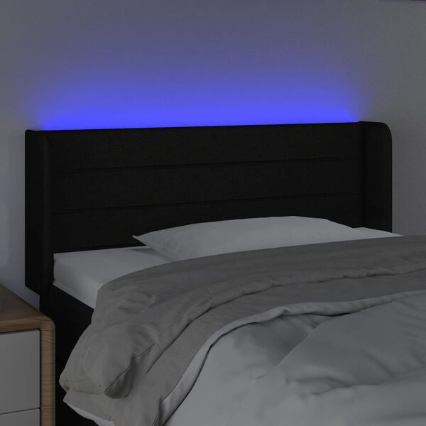 vidaXL fekete sz&ouml;vet LED-es fejt&aacute;mla 83 x 16 x 78/88 cm