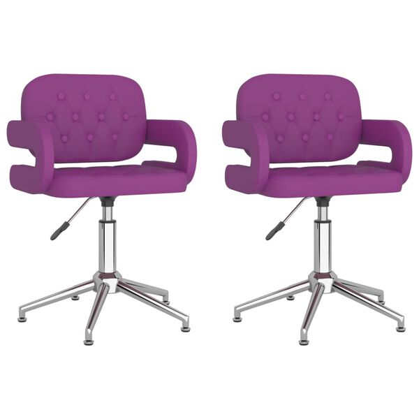 vidaXL 2 db lila műbőr forg&oacute; &eacute;tkezősz&eacute;k