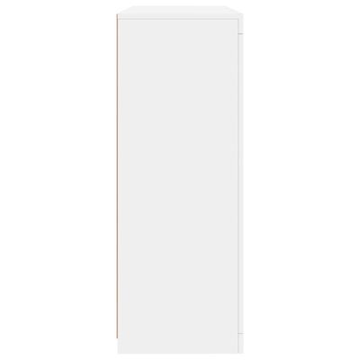 vidaXL 3 db fehér szerelt fa tálalószekrény LED-ekkel