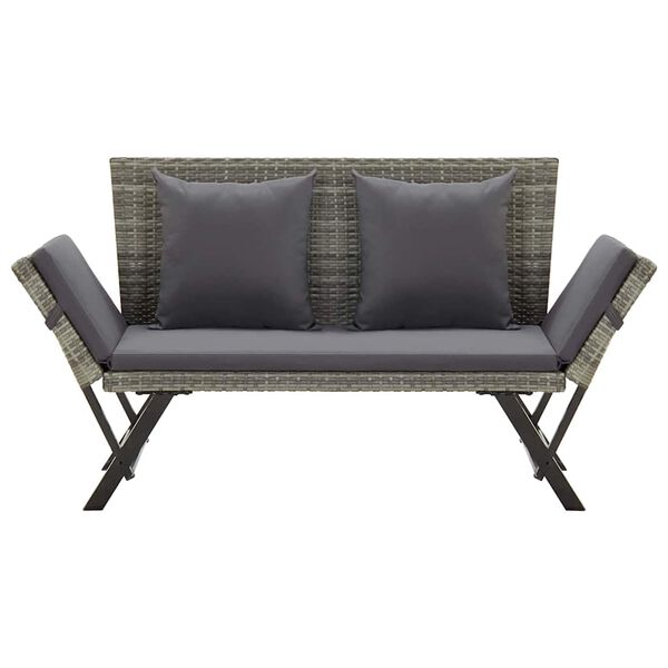 vidaXL sz&uuml;rke polyrattan kerti pad p&aacute;rn&aacute;val 176 cm