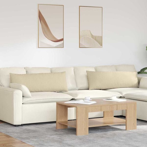 vidaXL Kanapé párnák 2 pcs Krém 120 x 40 cm szövet