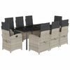 vidaXL 9r&eacute;szes vil&aacute;gossz&uuml;rke polyrattan kerti &eacute;tkezőgarnit&uacute;ra p&aacute;rn&aacute;val