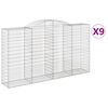 vidaXL 9 db &iacute;ves horganyzott vas gabion kos&aacute;r 300x50x160/180 cm