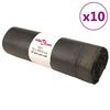 vidaXL szemeteszs&aacute;kok h&uacute;z&oacute;zsin&oacute;rral 250 db Fekete 120 L