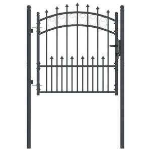 vidaXL T&uuml;sk&eacute;s ker&iacute;t&eacute;si kapu EMMEN 104 x 97 cm Porsz&oacute;rt Ac&eacute;l Sz&uuml;rke