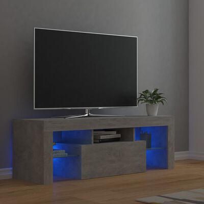 vidaXL betonszürke TV-szekrény LED-lámpákkal 120 x 35 x 40 cm