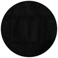 vidaXL PAMPLONA fekete magas szálú bolyhos modern szőnyeg Ø 120 cm