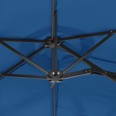 vidaXL azúrkék dupla tetős napernyő 316x240 cm