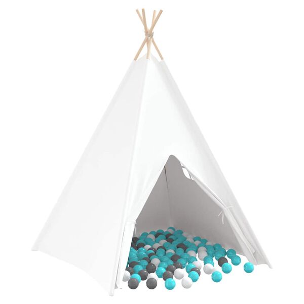 vidaXL Teepee sátor Fehér 120 x 120 x 150 cm Szövet & Műanyag