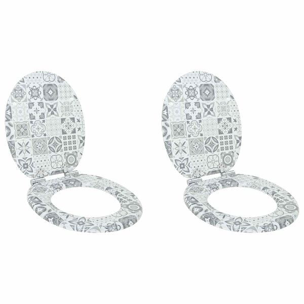 vidaXL WC &uuml;lőke 2 pcs K&eacute;k &eacute;s feh&eacute;r porcel&aacute;n 44 x 38 cm MDF lap