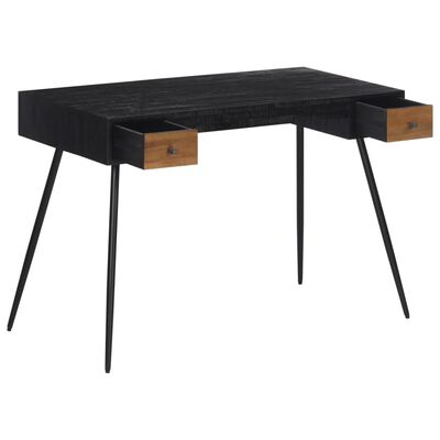 vidaXL tömör újrahasznosított tíkfa íróasztal 117 x 56,5 x 75 cm
