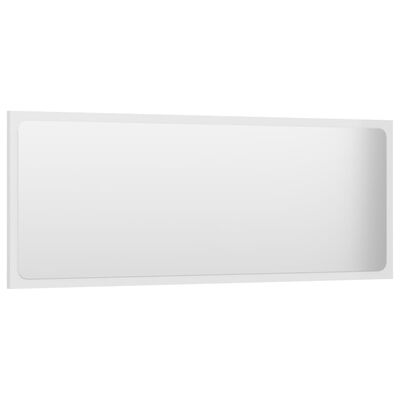 vidaXL magasfényű fehér forgácslap fürdőszobatükör 100 x 1,5 x 37 cm