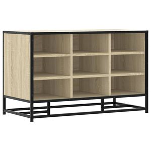 vidaXL cipőpad Sonoma t&ouml;lgy 84x40x53,5 cm G&eacute;pelt fa &eacute;s f&eacute;m