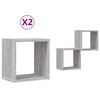 vidaXL Falpolcok polcokkal 2 pcs Sz&uuml;rke Sonoma 26 x 15 x 26 cm Faanyag