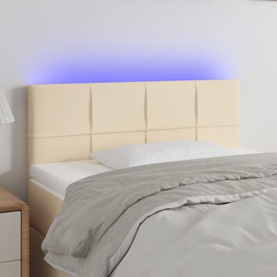 vidaXL krémszínű szövet LED-es fejtámla 80 x 5 x 78/88 cm