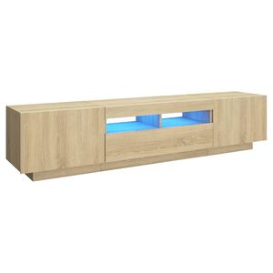 vidaXL sonoma t&ouml;lgy sz&iacute;nű TV-szekr&eacute;ny LED-l&aacute;mp&aacute;kkal 180 x 35 x 40 cm