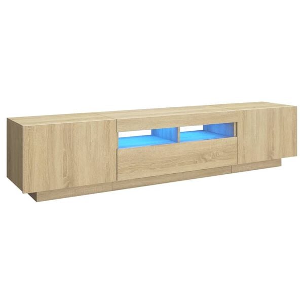vidaXL sonoma tölgy színű TV-szekrény LED-lámpákkal 180 x 35 x 40 cm