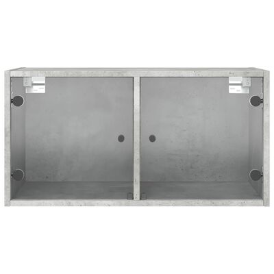 vidaXL betonszürke faliszekrény üvegajtókkal 68,5x37x35 cm