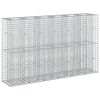 vidaXL Gabion emelt &aacute;gy 3 db 250 x 50 x 150 cm Horganyzott Ac&eacute;l Ez&uuml;st