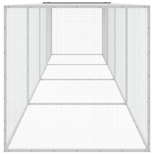 vidaXL antracitsz&uuml;rke horganyzott ac&eacute;l ty&uacute;kketrec tetővel 403x98x90 cm