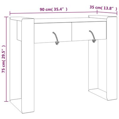 vidaXL tömör tíkfa tálalóasztal 90 x 35 x 75 cm