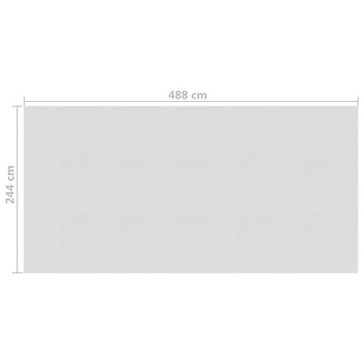 vidaXL szürke napelemes lebegő PE medencefólia 488 x 244 cm