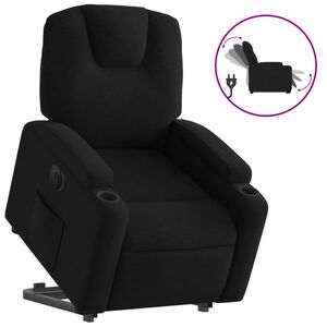 vidaXL elektromos fel&aacute;ll&aacute;st seg&iacute;tő fekete sz&ouml;vet d&ouml;nthető fotel