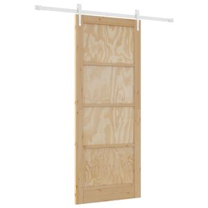 vidaXL Cs&uacute;sz&oacute; ajt&oacute; ORKDAL 86 x 211 cm T&ouml;m&ouml;r Fenyőfa