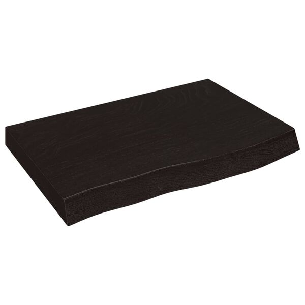 vidaXL s&ouml;t&eacute;tbarna kezelt t&ouml;m&ouml;r t&ouml;lgyfa asztallap 60x40x(2-6) cm