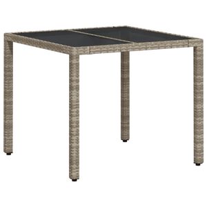 vidaXL vil&aacute;gossz&uuml;rke polyrattan &uuml;veglapos kerti asztal 90 x 90 x 75 cm