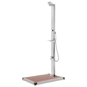 vidaXL rozsdamentes ac&eacute;l kerti zuhany barna aljjal 225 cm